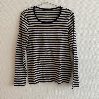 ムジルシリョウヒン(MUJI (無印良品))の無印　オーガニックコットン　ボーダーストレッチ　ロングTシャツ(Tシャツ(長袖/七分))