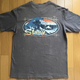 OLD Stussy USA製 葛飾北斎 Tシャツ ブルー L 波