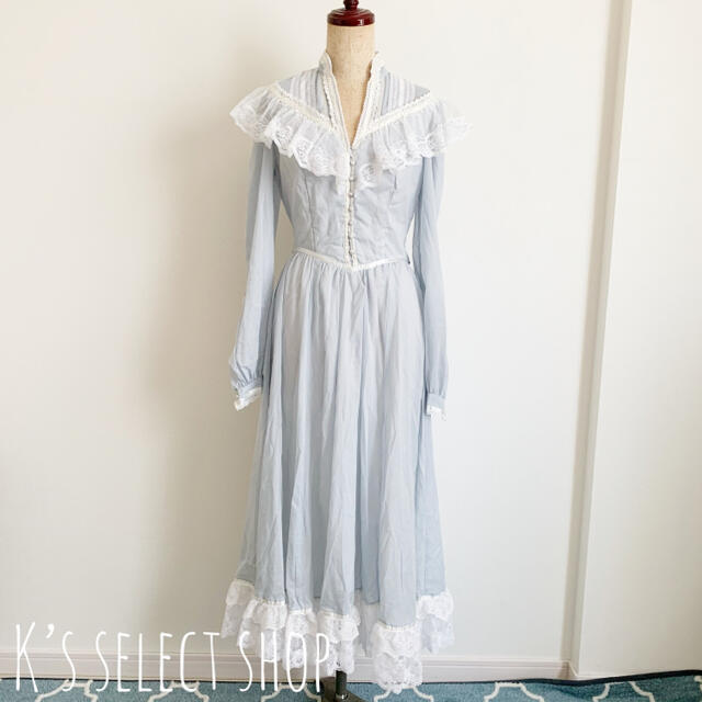 美品【GUNNE SAX ガニーサックス】ヴィンテージ ドレス 水色