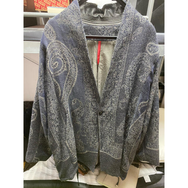 Paisley Jacquard Wool Fall Jacket ネイビー　M