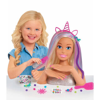 バービー(Barbie)の新品 アウトレット バービー  グリッターヘア ドールヘッド(ぬいぐるみ/人形)