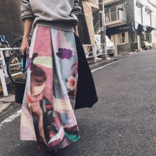 アメリヴィンテージ(Ameri VINTAGE)のAMERI VINTAGE EMILIA TUCK SKIRT アメリ(ロングスカート)