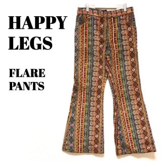 アートヴィンテージ(ART VINTAGE)の【希少】VINTAGE HAPPYLEGS 総柄　フレアパンツ　ブーツカット(デニム/ジーンズ)