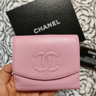 シャネル(CHANEL)の12万円（新品時の参考価格）シャネルキャビアスキン　折財布💖(財布)