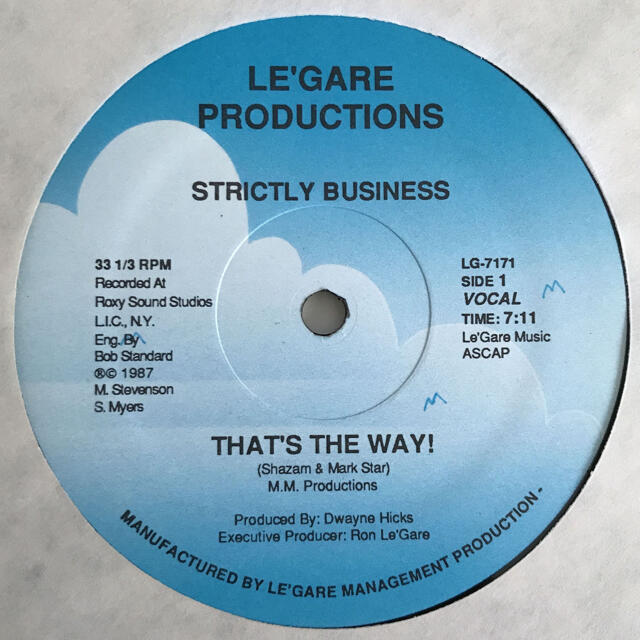 ヴァイナルStrictly Business - That's The Way!