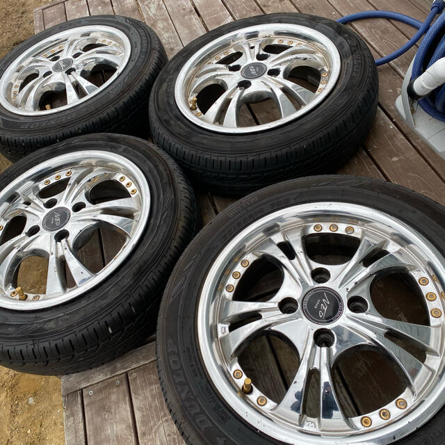 ☆軽自動車用☆メッキ14インチ☆バリ溝スタッドレス☆155/65R14☆タント等 自動車/バイクの自動車(タイヤ・ホイールセット)の商品写真