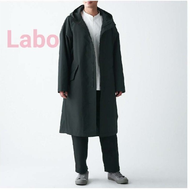 MUJI (無印良品)(ムジルシリョウヒン)の◎新品◎ MUJI Labo 撥水フードコート 男女兼用／Ｓ～Ｍ／黒 メンズのジャケット/アウター(ステンカラーコート)の商品写真