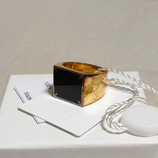 マルタンマルジェラ(Maison Martin Margiela)の②20SS新品S メゾン マルジェラ 4ステッチ リング 指輪 メンズ ブラック(リング(指輪))