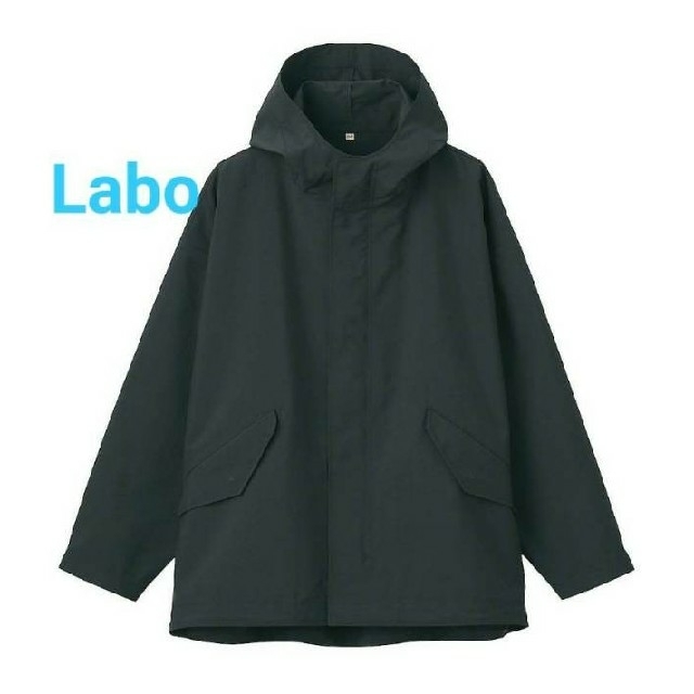 ◇新品◇ MUJI Labo 撥水フードジャケット男女兼用／Ｓ～Ｍ／黒