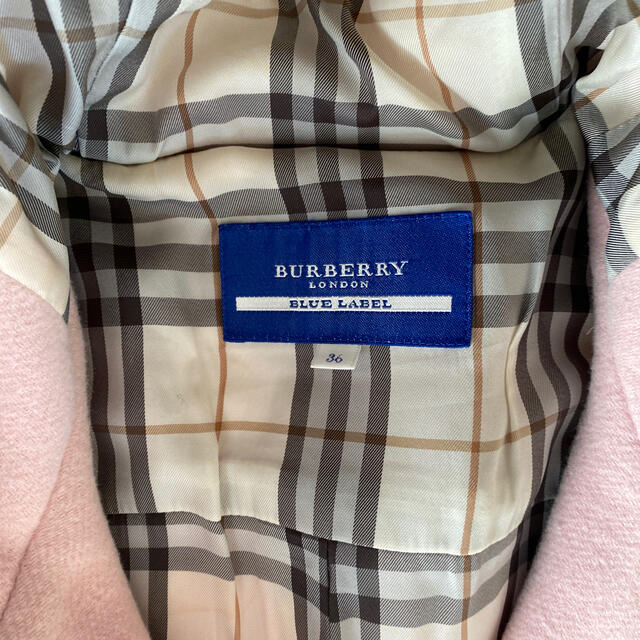 BURBERRY BLUE LABEL(バーバリーブルーレーベル)の薄ピンクバーバリコート36 キッズ/ベビー/マタニティのキッズ服女の子用(90cm~)(コート)の商品写真