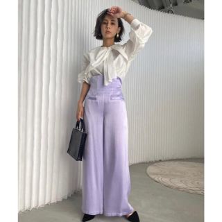 アメリヴィンテージ(Ameri VINTAGE)の美品 アメリヴィンテージ CORSET MOTIF PANTS パープル(カジュアルパンツ)