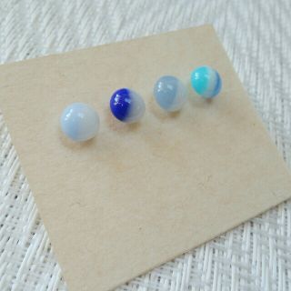 ガラスパーツのピアス✧*。４個セット04(ピアス)