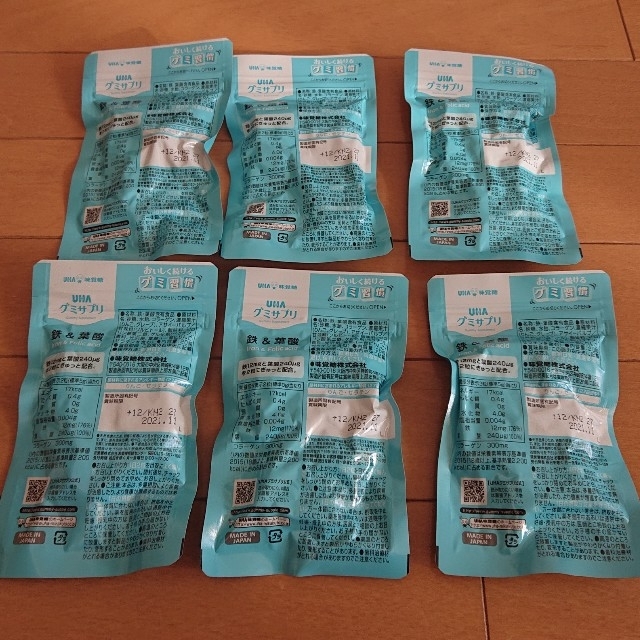UHA味覚糖(ユーハミカクトウ)のUHA味覚糖 鉄 葉酸 グミサプリ 6袋 食品/飲料/酒の健康食品(その他)の商品写真