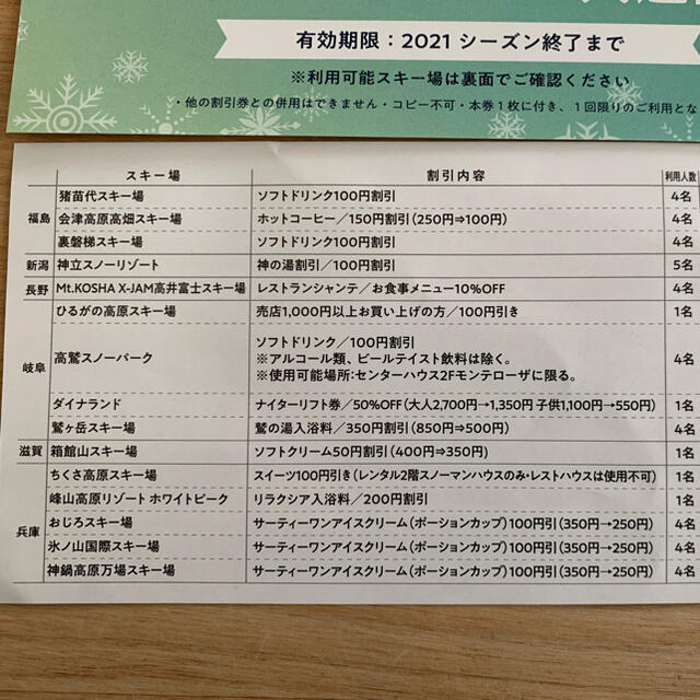 めいほうスキー場　全日リフト券　1日券（おまけ付き） チケットの施設利用券(スキー場)の商品写真