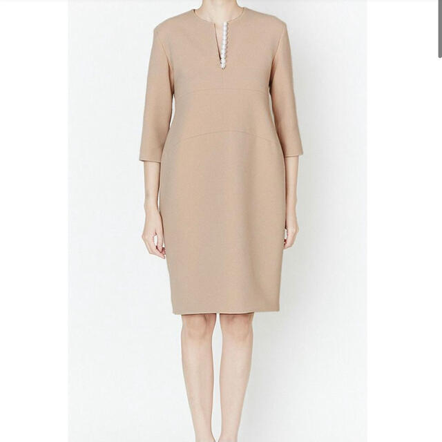 特別セール品】 BARNEYS スリットラインドレス 七分袖 36サイズ CHAN