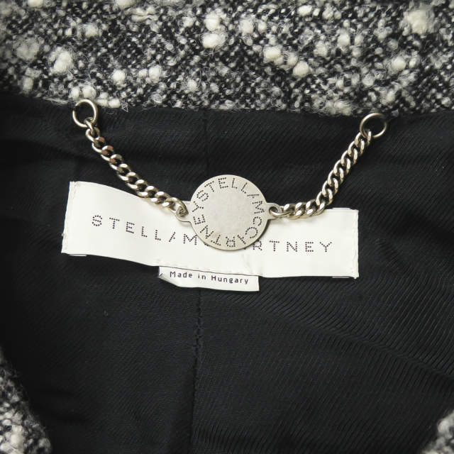 Stella McCartney(ステラマッカートニー)のStella McCartney ステラマッカートニー ネップウールダブルチェスターコート 362019SDB48-1 36 ブラック/ホワイト ダブルブレスト オーバーサイズ アウター【中古】【Stella McCartney】 レディースのジャケット/アウター(チェスターコート)の商品写真