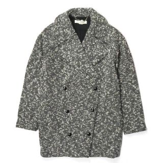 ステラマッカートニー(Stella McCartney)のStella McCartney ステラマッカートニー ネップウールダブルチェスターコート 362019SDB48-1 36 ブラック/ホワイト ダブルブレスト オーバーサイズ アウター【中古】【Stella McCartney】(チェスターコート)