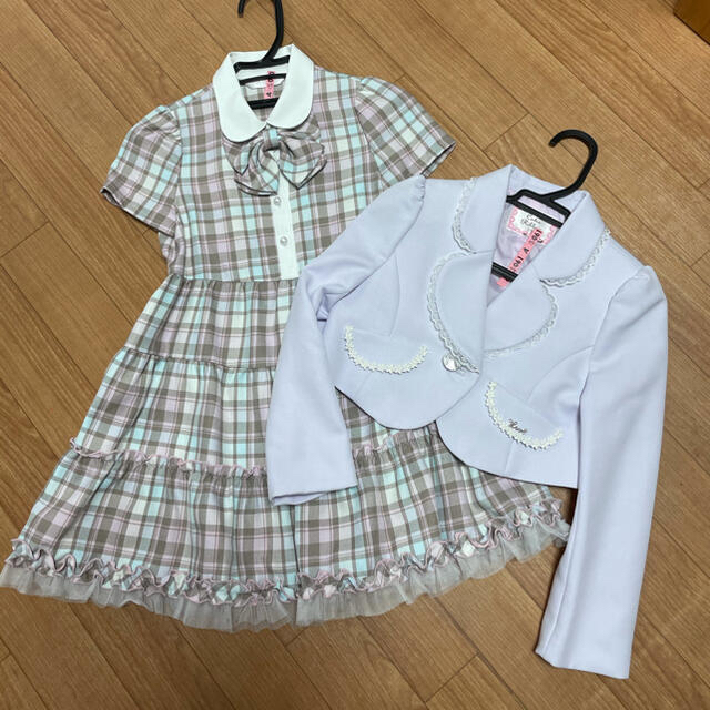 フォーマルスーツ2点セット 120cm キッズ/ベビー/マタニティのキッズ服女の子用(90cm~)(ドレス/フォーマル)の商品写真