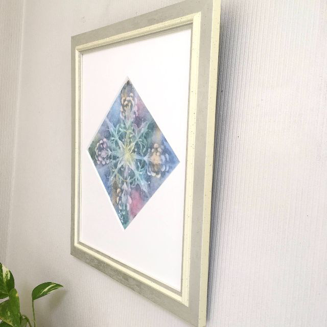 日本製 【絵画】恋煩い《+ポストカード》パステルアート 曼荼羅 癒し