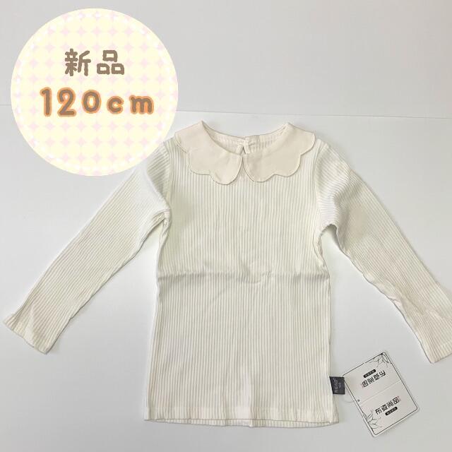 【新品】※アウトレット品※トップス キッズ 120cm 白 女の子 子供服 襟付 キッズ/ベビー/マタニティのキッズ服女の子用(90cm~)(Tシャツ/カットソー)の商品写真