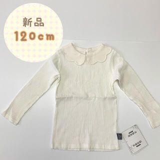 【新品】※アウトレット品※トップス キッズ 120cm 白 女の子 子供服 襟付(Tシャツ/カットソー)