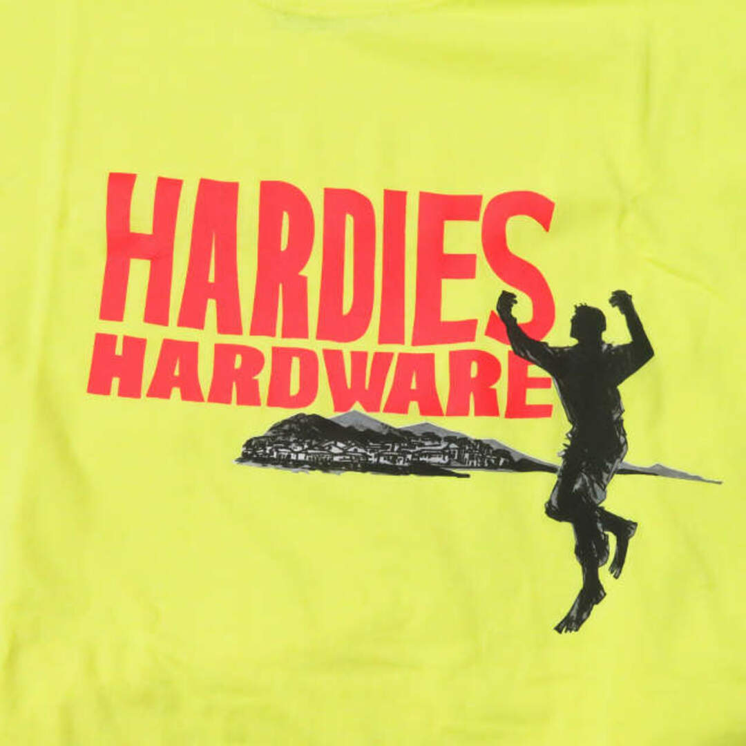 HARDIES HARDWARE ハーディーズ ハードウェア RUNNING MOUNTAINS TEE ロゴプリントクルーネックTシャツ L イエロー 半袖 コットン トップス【新古品】【中古】【HARDIES HARDWARE】 メンズのジャケット/アウター(ナイロンジャケット)の商品写真