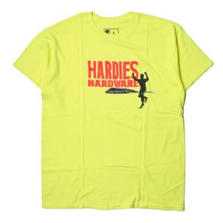 HARDIES HARDWARE ハーディーズ ハードウェア RUNNING MOUNTAINS TEE ロゴプリントクルーネックTシャツ L イエロー 半袖 コットン トップス【新古品】【中古】【HARDIES HARDWARE】(ナイロンジャケット)