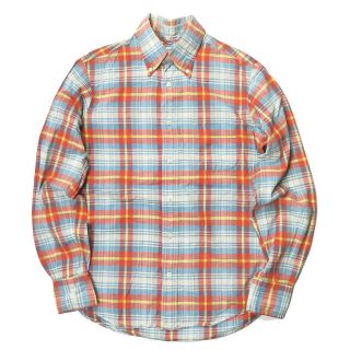 インディヴィジュアライズドシャツ(INDIVIDUALIZED SHIRTS)のINDIVIDUALIZED SHIRTS インディビジュアライズドシャツ アメリカ製 コットンマルチチェックBDシャツ 14 1/2-32(STANDARD FIT) オレンジ/ブルー 長袖 ボタンダウン トップス【中古】【INDIVIDUALIZED SHIRTS】(シャツ)