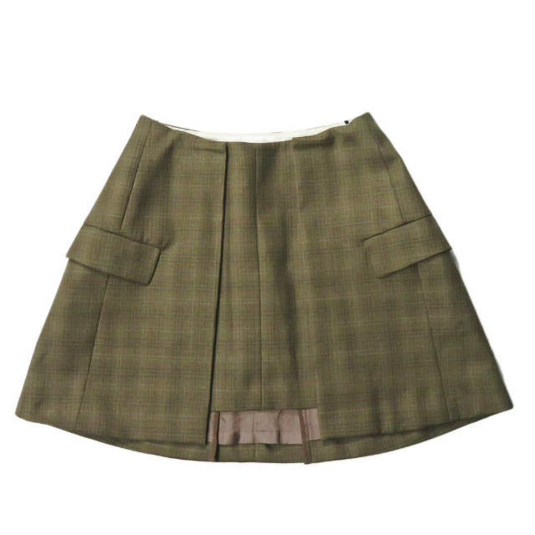 TOGA PULLA トーガ プルラ 19AW 日本製 Suiting wool skirt check スイッチングウールチェックスカート TP92-FG227 34 ブラウン プリーツ ボトムス【TOGA PULLA】