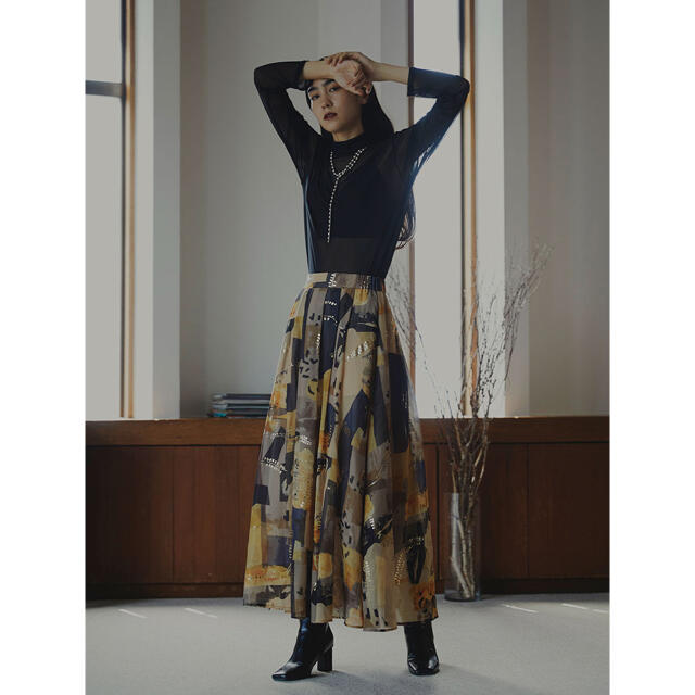 Ameri Vintage EMILIE TUCK FLARED SKIRT - ロングスカート