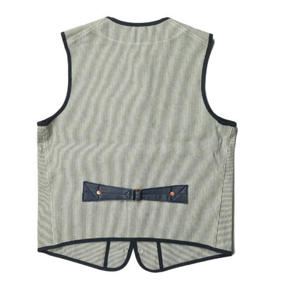 BONCOURA - BONCOURA ボンクラ 日本製 PIPING VEST BLUE MOCK TWIST