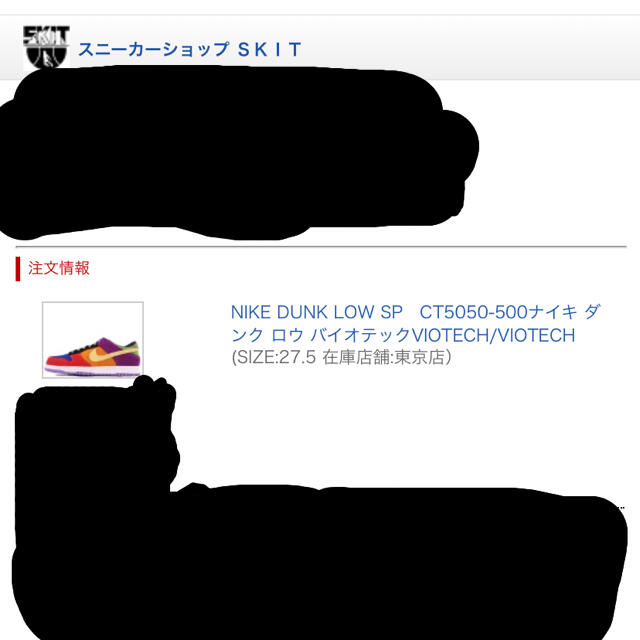 NIKE(ナイキ)の NIKE DUNK LOW SP VIOTECH sizeUS9.5 メンズの靴/シューズ(スニーカー)の商品写真