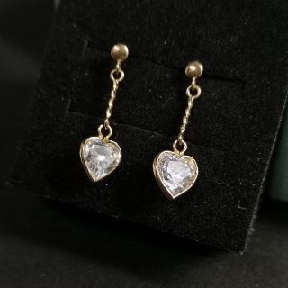 ジュエリーマキ(ジュエリーマキ)の《ジュエリーマキ》K18  YG  ❣️ジルコニア  ハート ピアス❣️(ピアス)