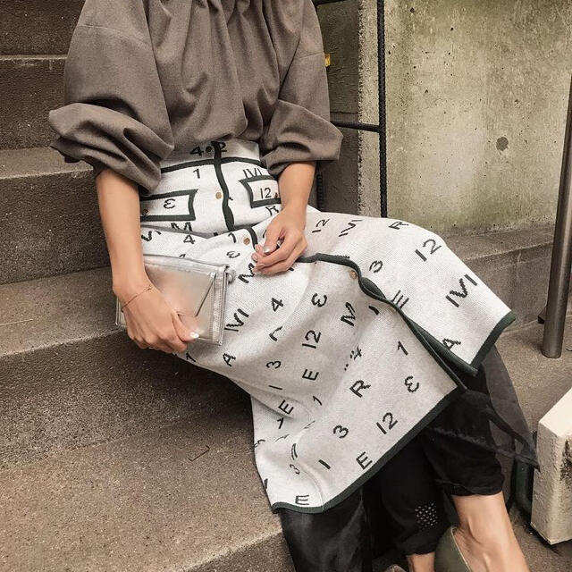AMERI AMERI PASS CODE RETRO KNIT SKIRT - ロングスカート