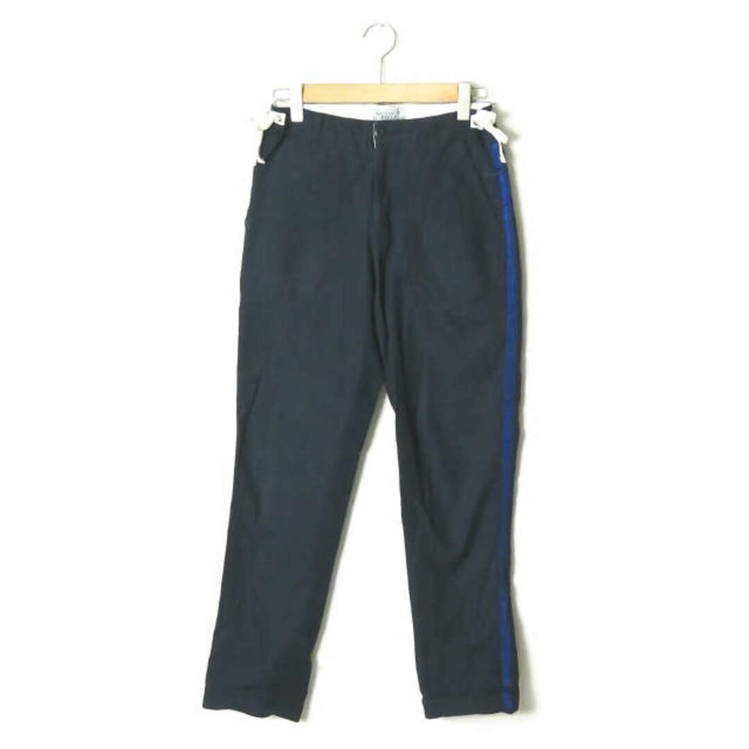 KENNETH FIELD ケネスフィールド 日本製 CEREMONY TROUSER COTTON RIPSTOP コットンリップストップ セレモニートラウザーパンツ S ネイビー 側章 サイドライン ベイカー ボトムス【KENNETH FIELD】