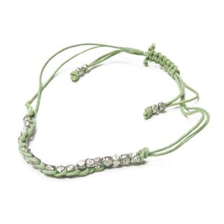 シャシ(Shashi)のshashi シャシ 1R NUGGET BRACELET カラーストーンブレスレット グリーン/シルバー ミサンガ ユニセックス アクセサリー【新古品】【中古】【shashi】(ブレスレット/バングル)