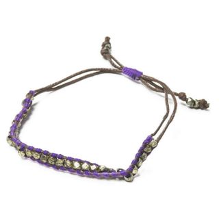 シャシ(Shashi)のshashi シャシ 1R NUGGET BRACELET カラーストーンブレスレット パープル/ブラウン ミサンガ ユニセックス アクセサリー【新古品】【中古】【shashi】(ブレスレット/バングル)