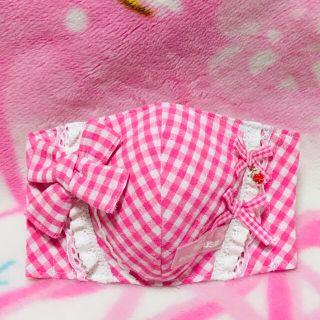 ピンクハウス(PINK HOUSE)のハンドメイド インナーマスク(ギンガムいちごチャーム付き)(その他)