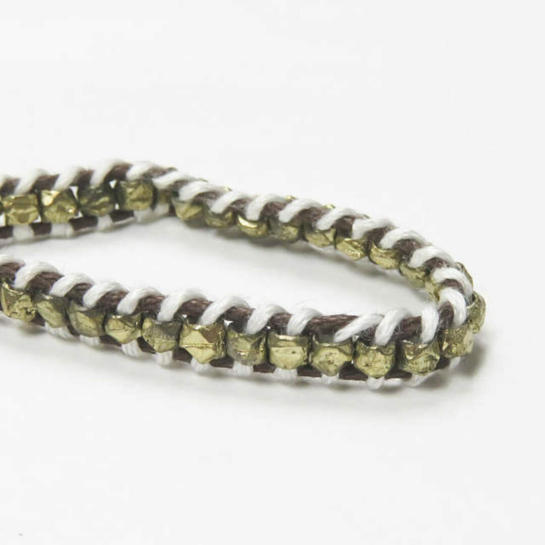 Shashi(シャシ)のshashi シャシ 1R NUGGET BRACELET カラーストーンブレスレット ホワイト/ブラウン ミサンガ ユニセックス アクセサリー【新古品】【中古】【shashi】 レディースのアクセサリー(ブレスレット/バングル)の商品写真