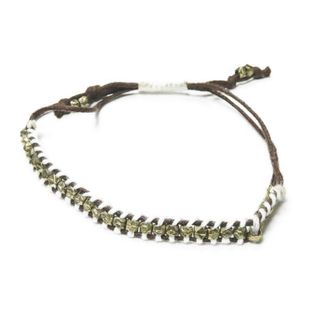 シャシ(Shashi)のshashi シャシ 1R NUGGET BRACELET カラーストーンブレスレット ホワイト/ブラウン ミサンガ ユニセックス アクセサリー【新古品】【中古】【shashi】(ブレスレット/バングル)