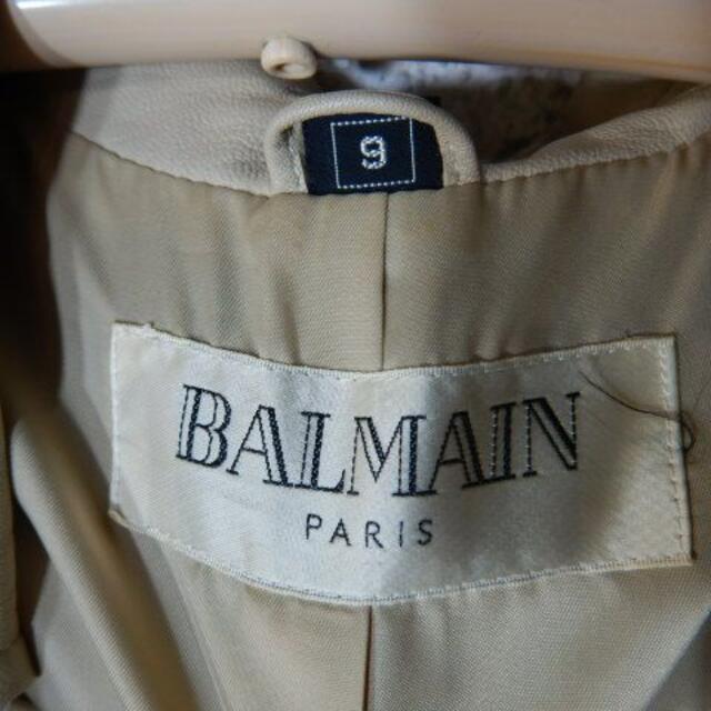 7621　BALMAIN　日本製　レディース　羊革　ラムレザー　ジャケット