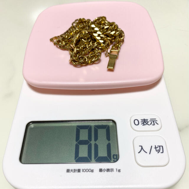 ジュエリーマキ(ジュエリーマキ)のK18 喜平 80g ネックレス 6面ダブル ジュエリーマキ製 メンズのアクセサリー(ネックレス)の商品写真