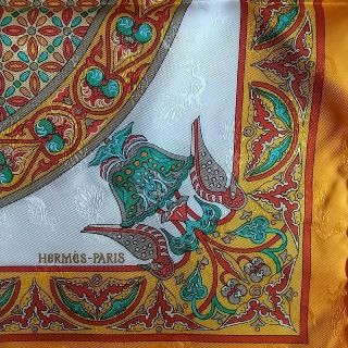 エルメス(Hermes)のエルメススカーフ カレ90 ビザンチンの空 オレンジ色(スカーフ)