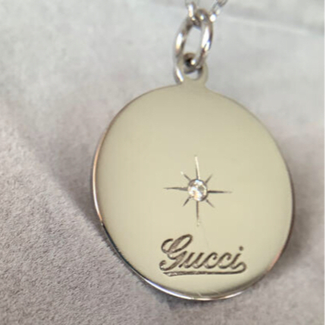 Gucci - K18  GUCCI  ダイヤモンド付き コインモチーフネックレス