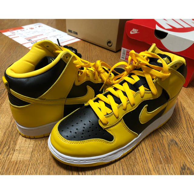 黒タグ無し Nike Dunk High SP ナイキ ダンク 黒黄 27.5