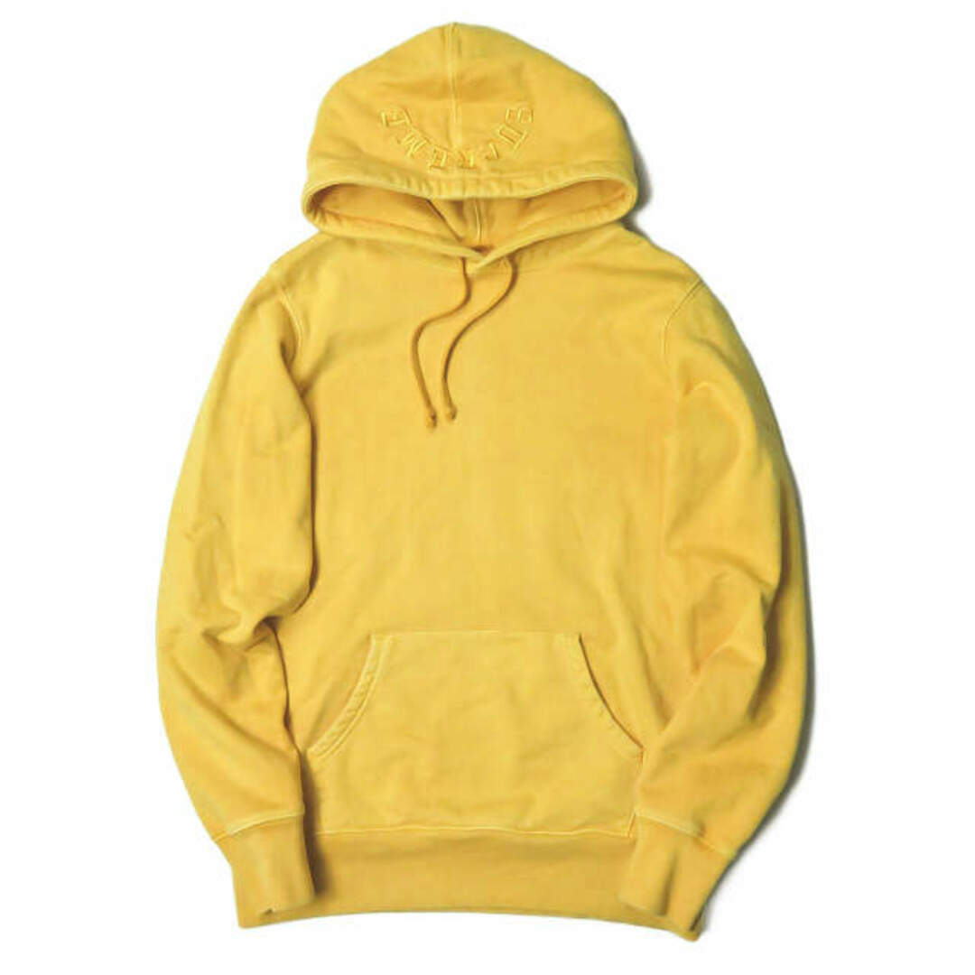 Supreme シュプリーム 17SS Overdyed Hooded Sweatshirt オーバーダイ スウェットプルオーバーパーカー S イエロー フーディー フードロゴ刺繍 トップス【Supreme】