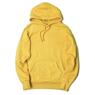 シュプリーム(Supreme)のSupreme シュプリーム 17SS Overdyed Hooded Sweatshirt オーバーダイ スウェットプルオーバーパーカー S イエロー フーディー フードロゴ刺繍 トップス【中古】【Supreme】(マウンテンパーカー)