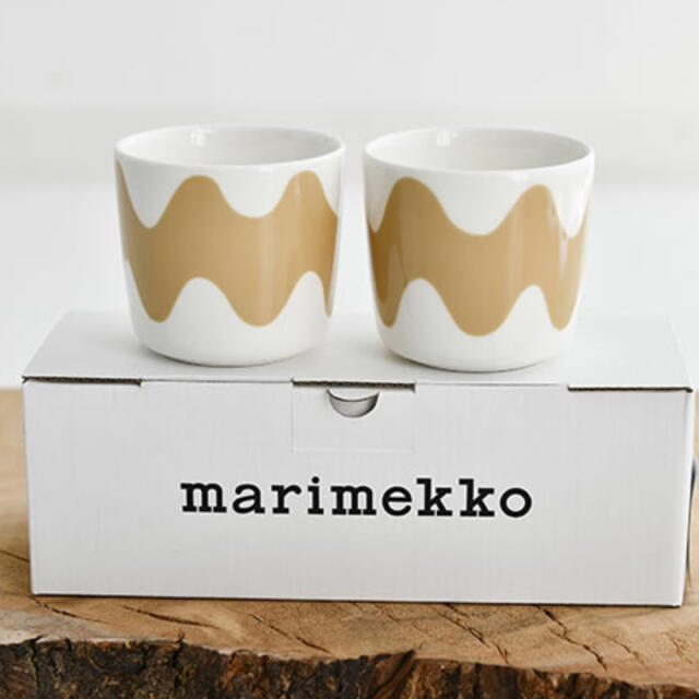 新品　マリメッコ　ロッキ　marimekko ラテマグ　ベージュ　2個