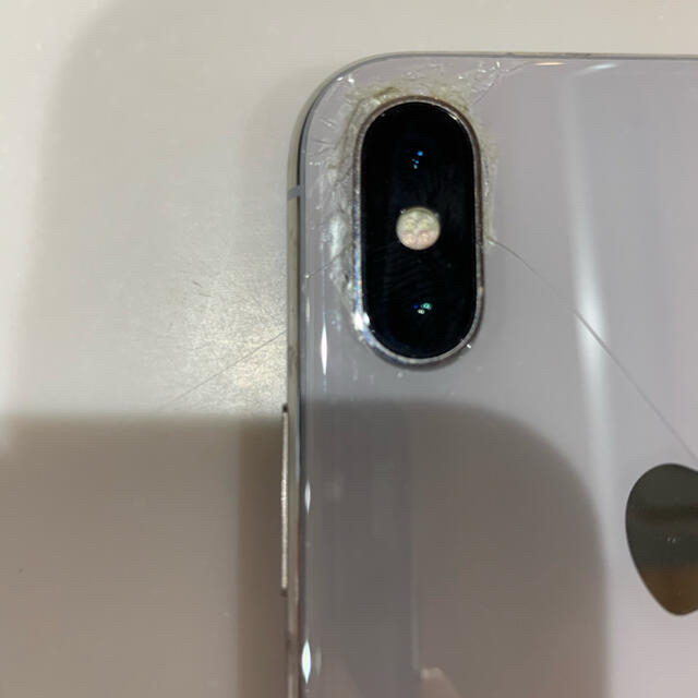 iPhone X 256 シルバー　(画面割れ) SIMフリー