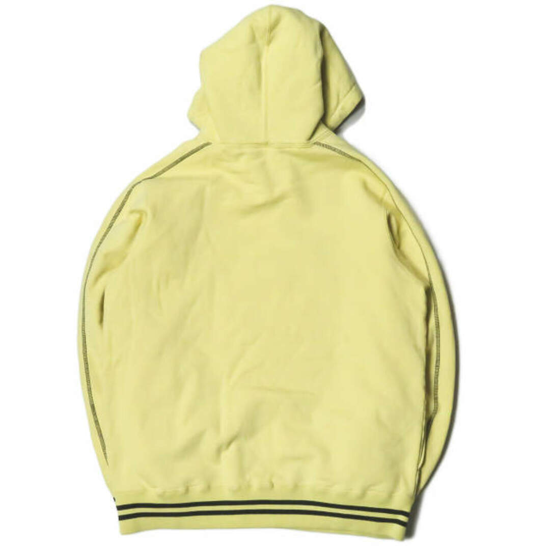 Supreme(シュプリーム)のSupreme シュプリーム 19SS Contrast Embroidered Hooded Sweatshirt コントラストロゴ刺繍 スウェットプルオーバーパーカー M Pale Yellow 長袖 ステッチ イエロー トップス【中古】【Supreme】 メンズのトップス(パーカー)の商品写真